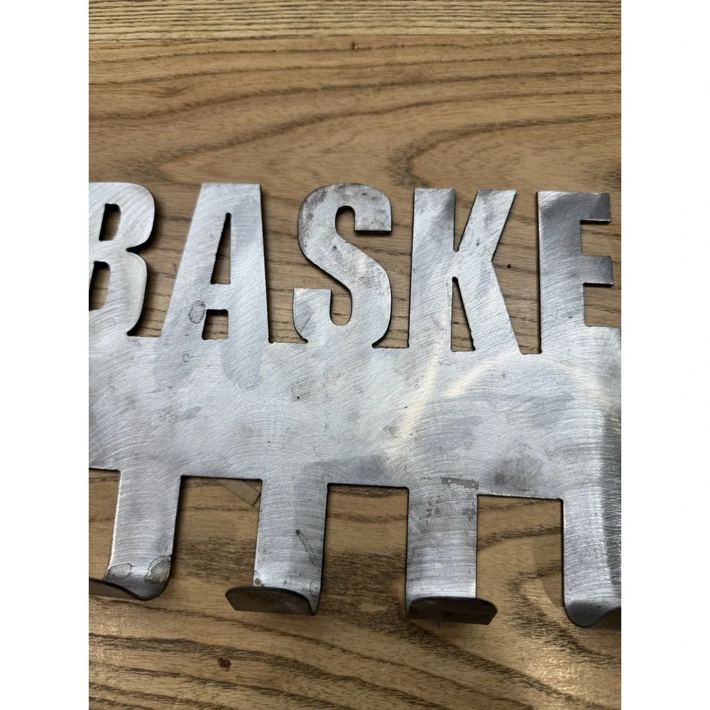 Metal Basketball 11 Hook Coat Hat Wall Hanging Rack Holder Display Trophy Awards